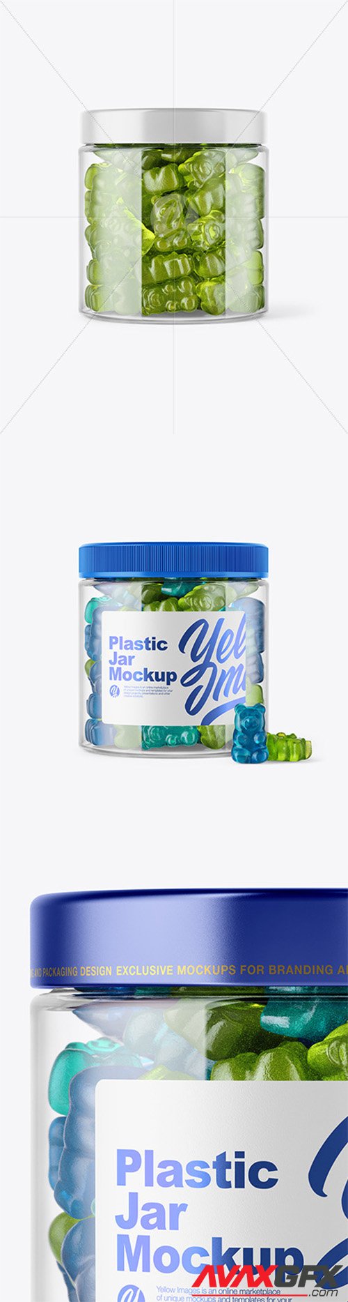 Plastic Jar with Gummies Mockup 44772