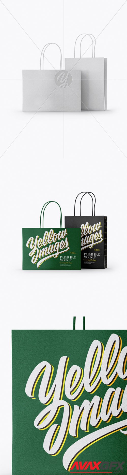 Two Paper Bags Mockup - Half Side View 27917