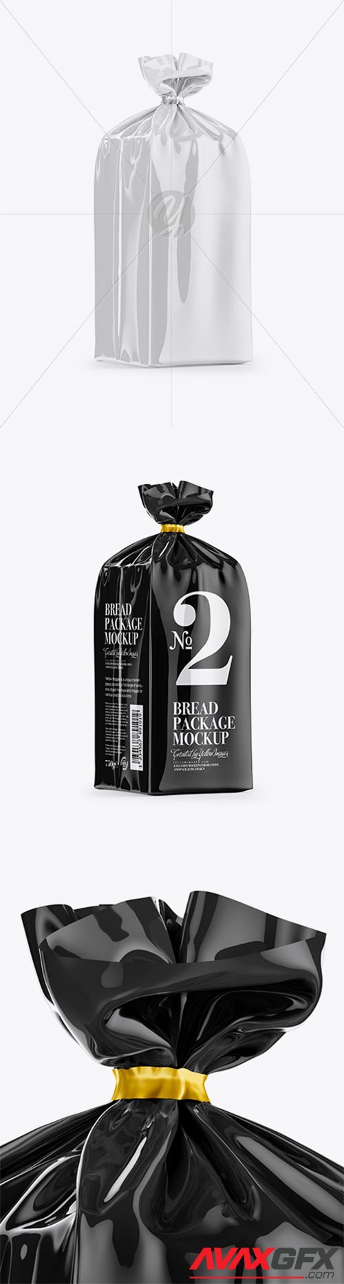 Glossy Bread Package With Clip Mockup - Half Side View 29484