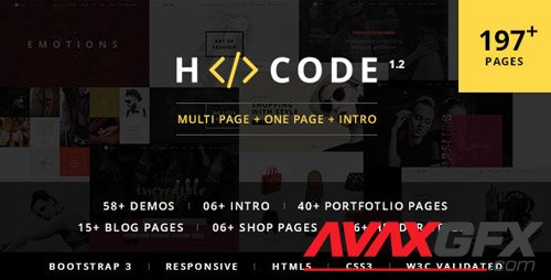 ThemeForest - H-Code v1.2.1 - Multipurpose OnePage & Multi Page Template - 11717596