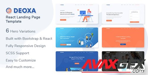 ThemeForest - Deoxa v1.0 - React Landing Page Template - 27744344