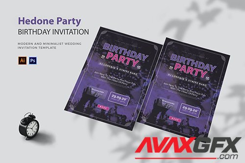 Hedone Party - Birthday Invitation
