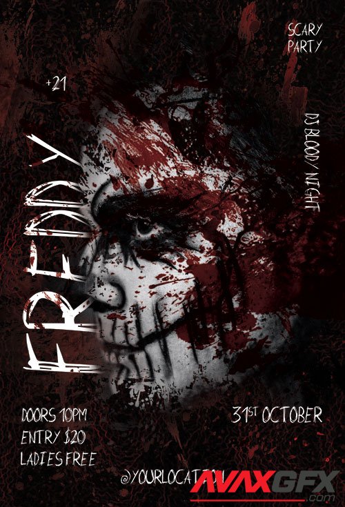 Scary Night Flyer PSD Template