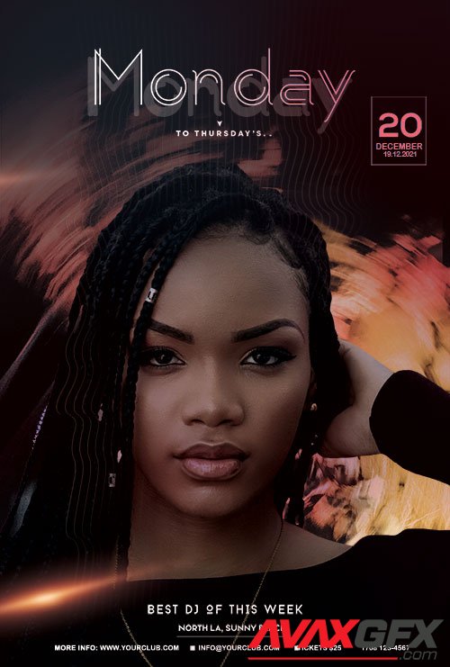 Monday to Friday Party Flyer  PSD Template