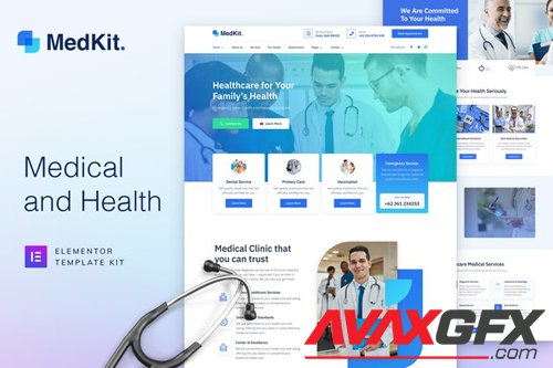 ThemeForest - MedKit v1.0 - Health & Medical Elementor Template Kit - 28885792