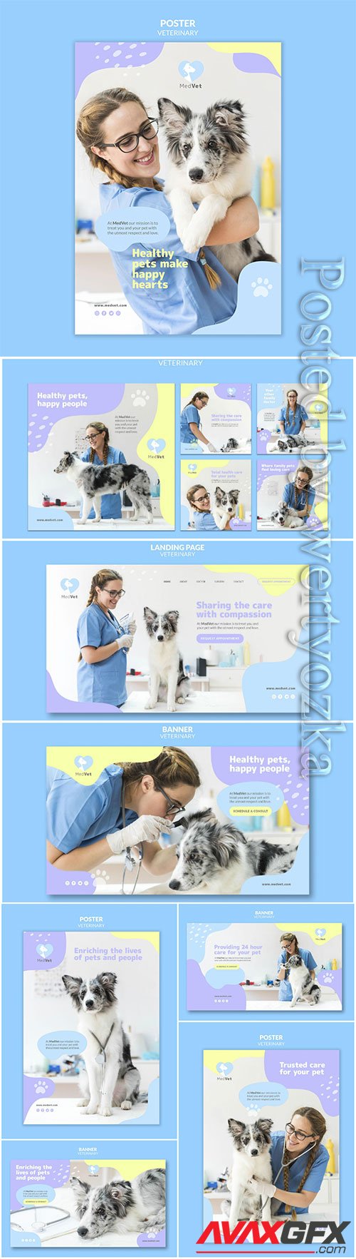 Veterinary clinic psd flyer template