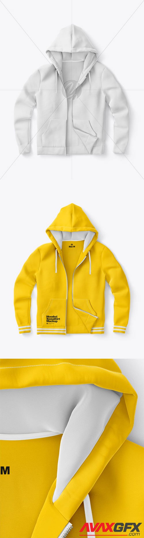 Zip Hoodie Mockup - Flat Front View 68188