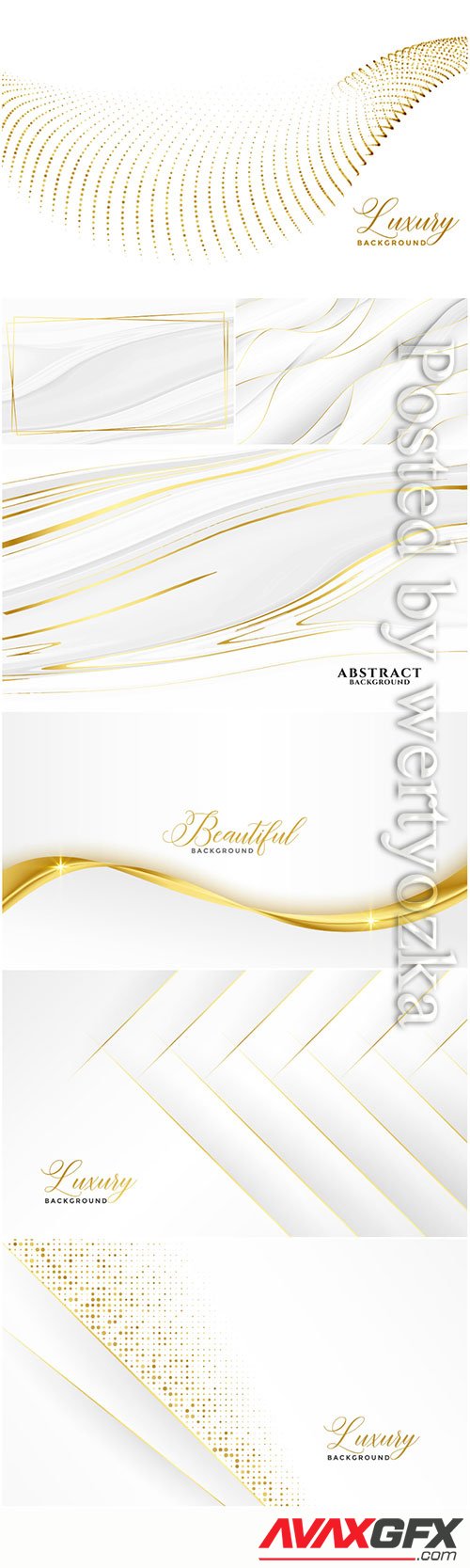 White vector backgrounds with gold decor