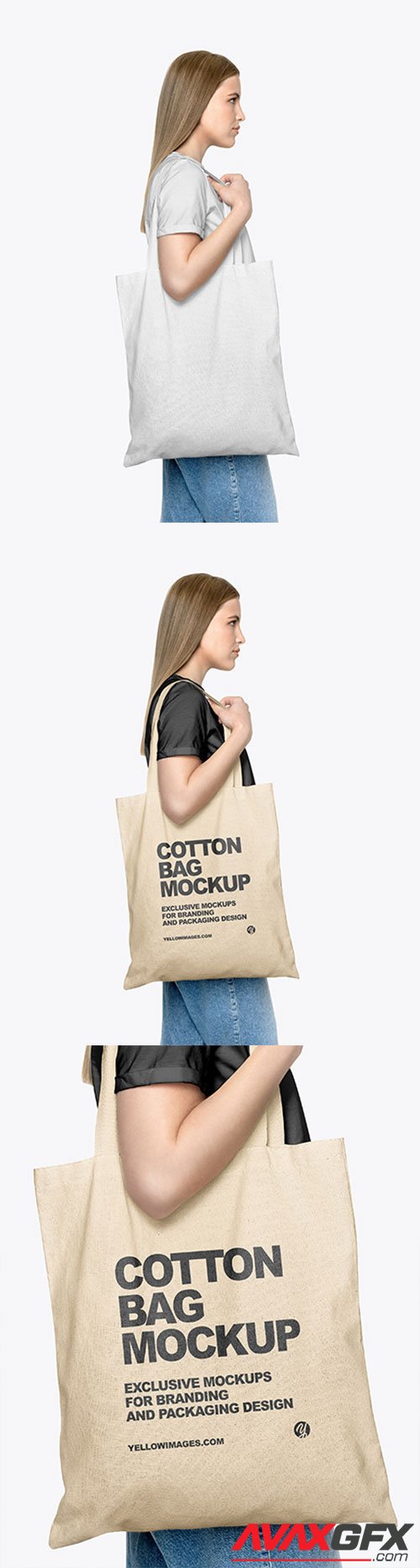 Girl w/ Cotton Bag Mockup 58320