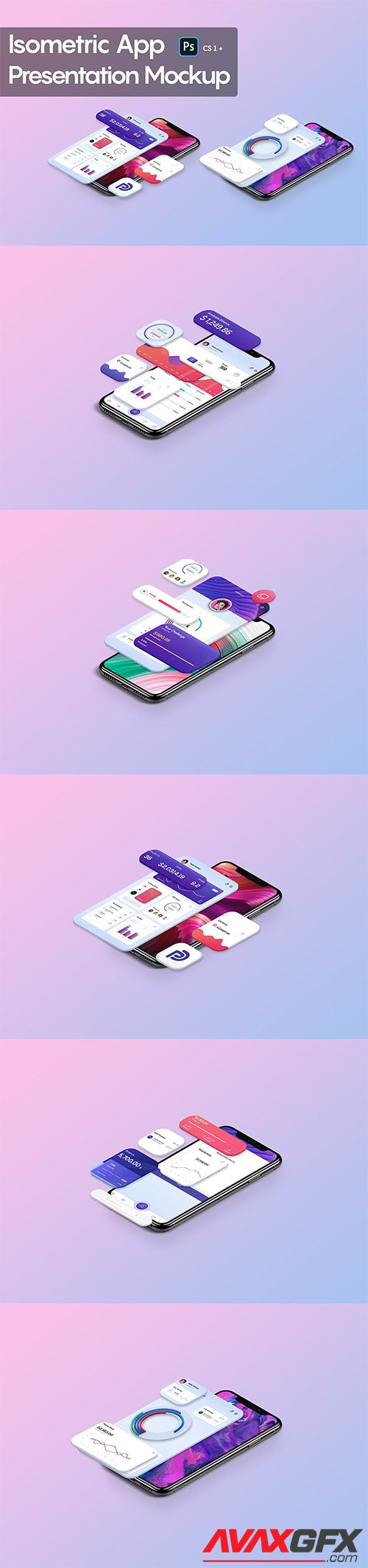 Isometric App Presentation Mockup