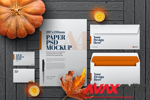 Halloween Autumn Stationery Mockup