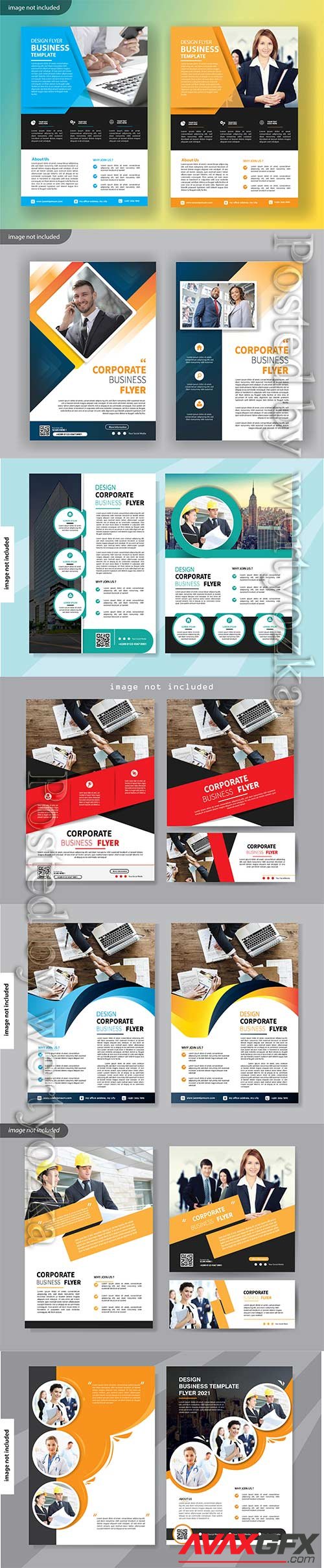 Flyer template design for cover layout annual report