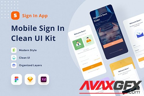 Mobile Sign In Clean UI Kit