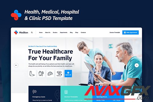 Medikon - Health & Medical PSD Template
