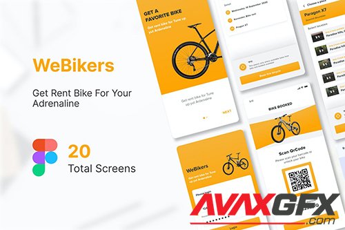 WeBikers - Bike Rent Mobile App Ui kit Figma