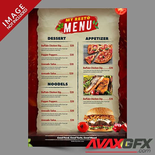 Burger menu promotion template