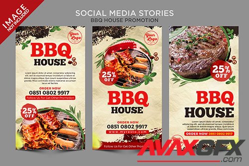 Bbq house social media stories series