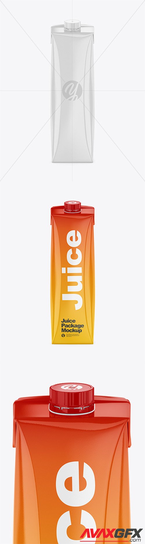 Glossy Juice Carton Package Mockup 59562