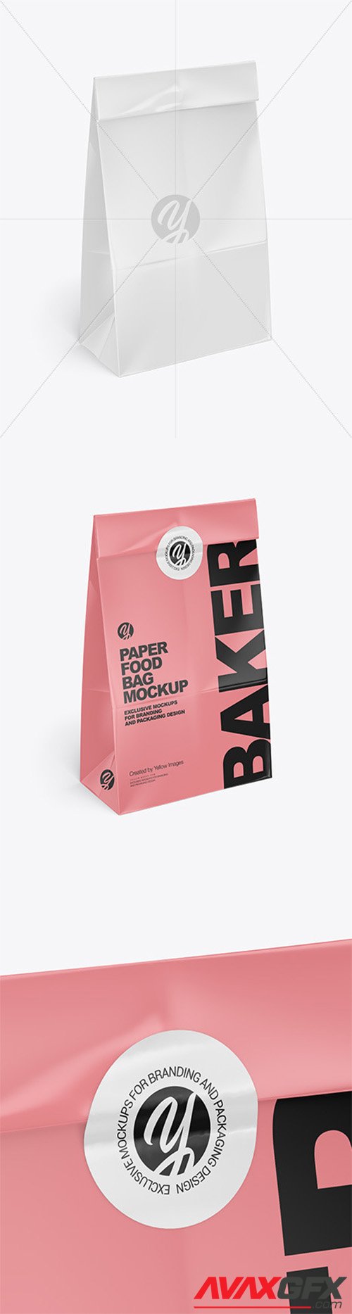 Glossy Paper Food Bag Mockup 55923