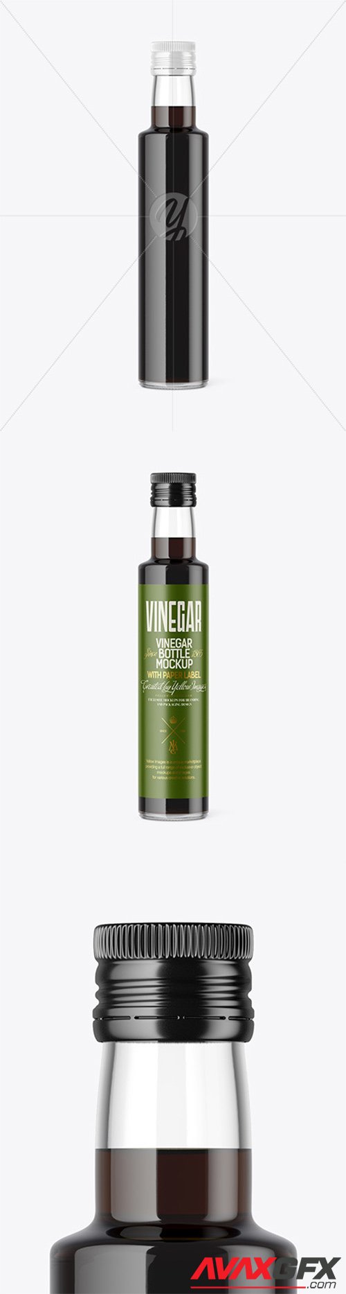 Clear Glass Balsamic Vinegar Bottle Mockup 64439