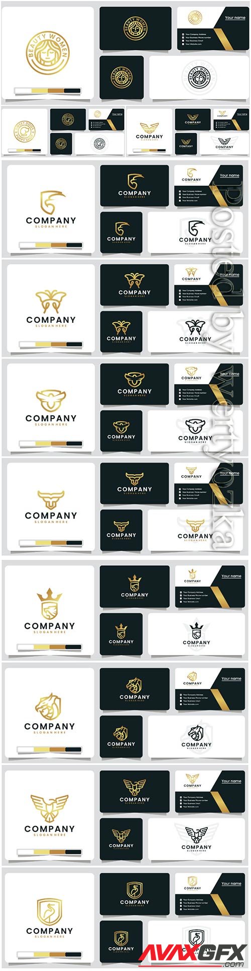 Golden color luxury logo vector design template