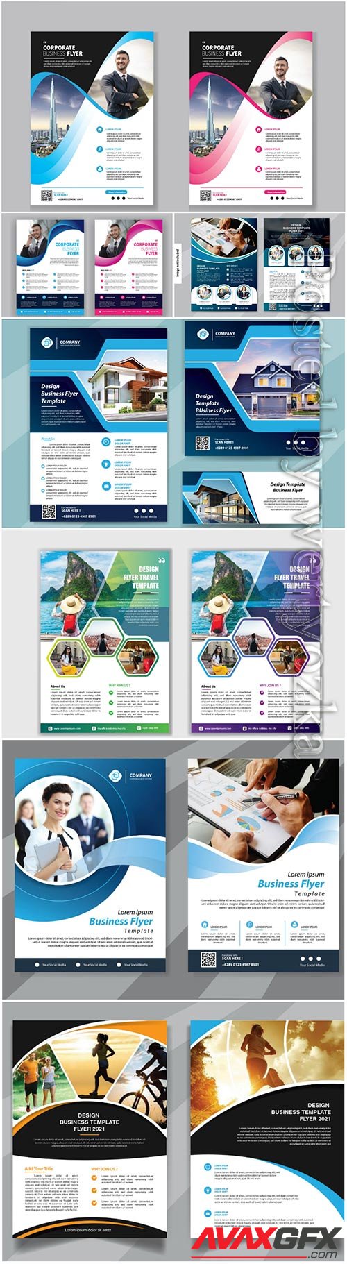 Flyer template vector design for cover layout annual report