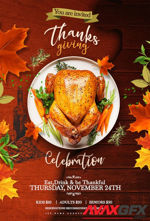 Thanks Giving Flyer PSD Template (2)