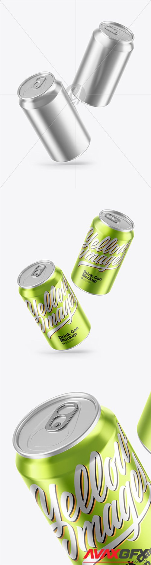 Glossy Metallic Drink Cans Mockup 66564