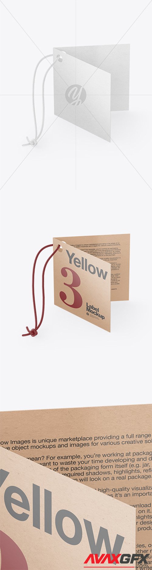 Kraft Folded Label With Rope Mockup 66562