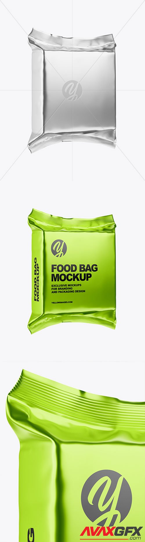 Metallic Food Bag Mockup 39917