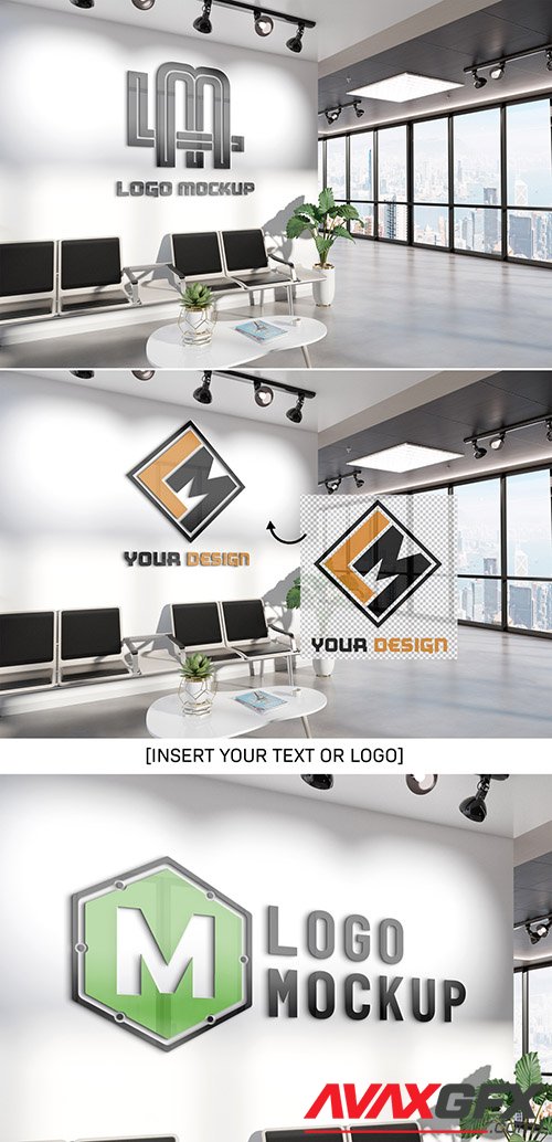 Logo on Office Waiting Room Wall Mockup 332482638