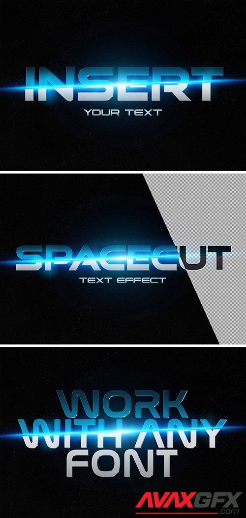 Blue 3D Text Effect Mockup 332485455