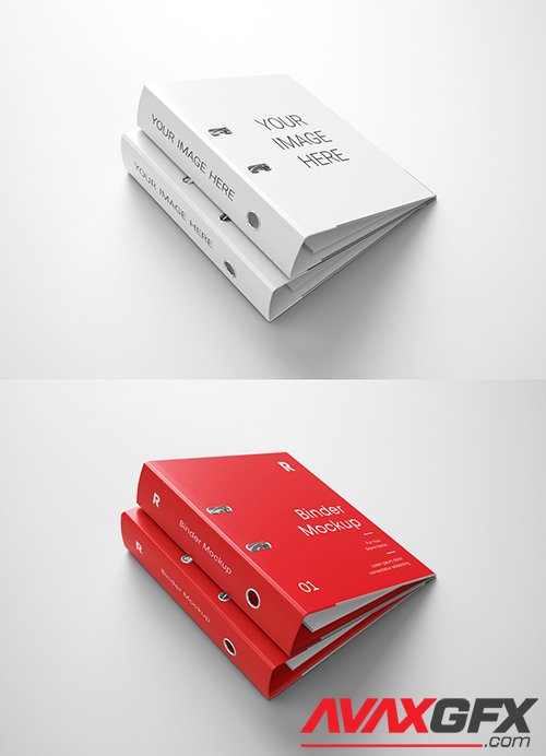 Two Stacked Binders Mockup 332732400