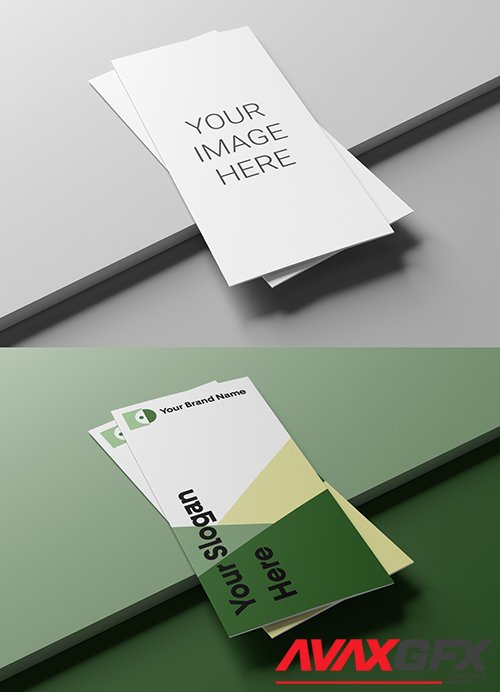 Stack of Trifold Brochures Mockup 332739636