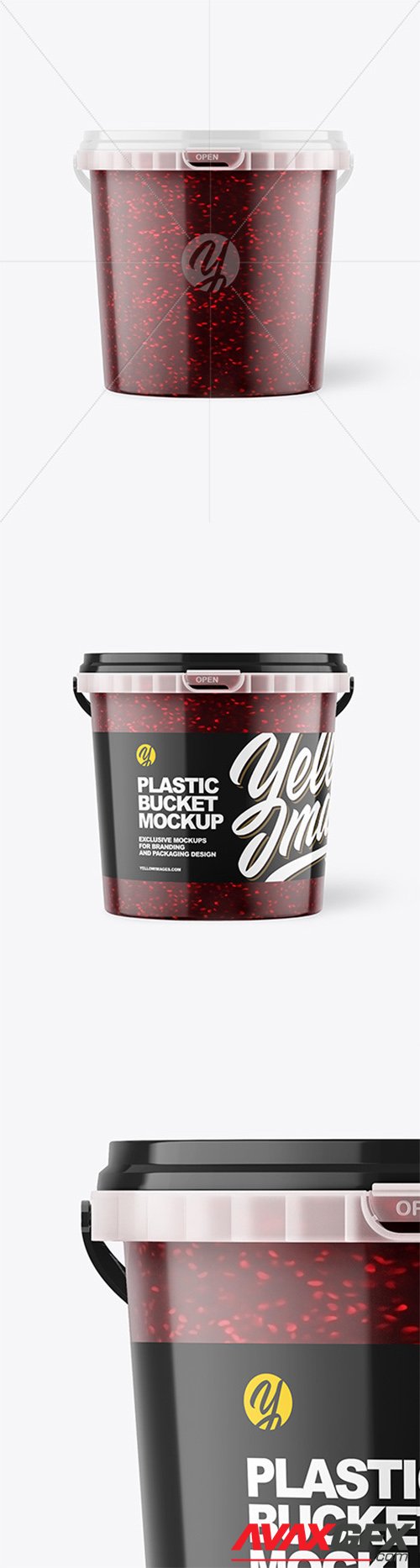 Plastic Bucket with Raspberry Jam Mockup 66489