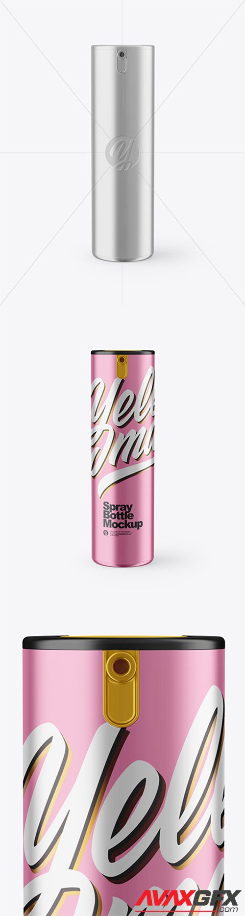 Metallic Spray Bottle Mockup 66526