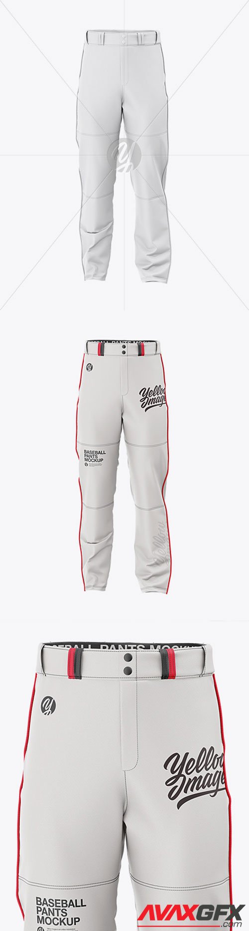 Fit Piped Baseball Pants - Front View 31554