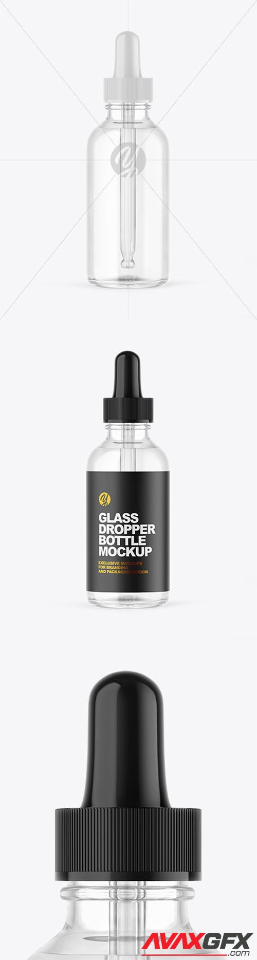 Clear Glass Dropper Bottle Mockup 66463