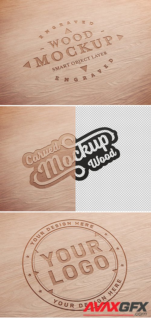 Carved Wood Text Effect Mockup 333527780