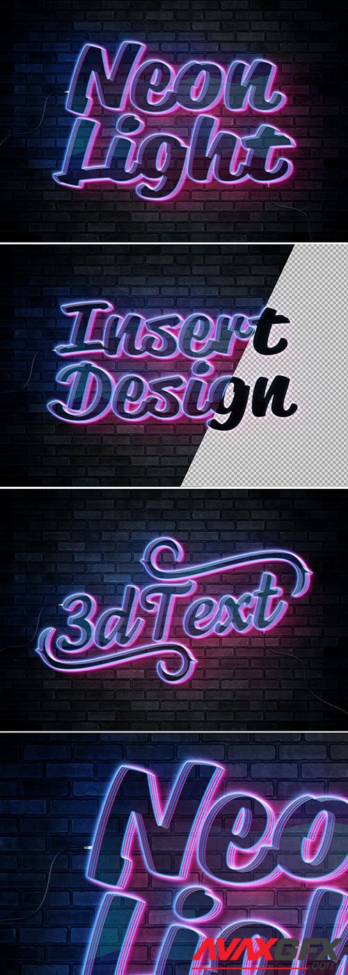 Neon Text Effect Mockup 333527821