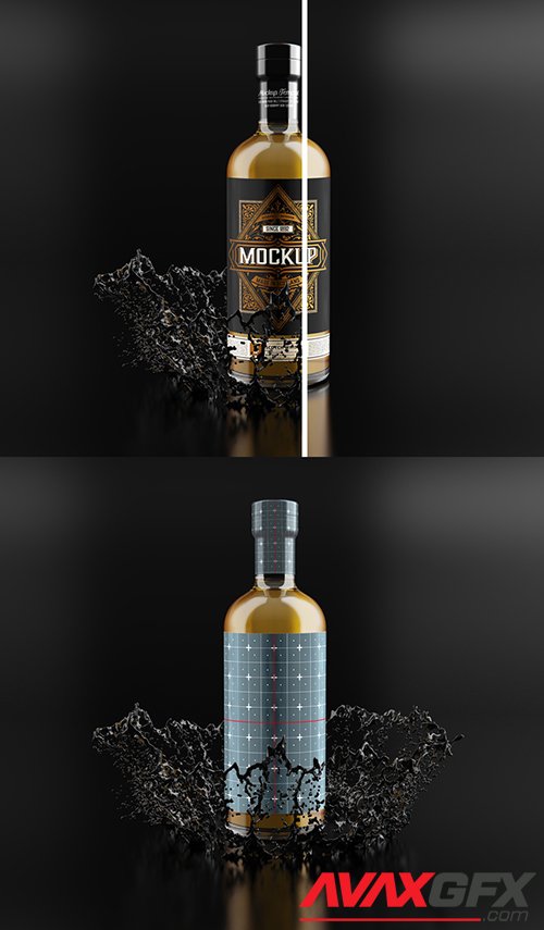 Whiskey Glass Bottle Mockup 333538130