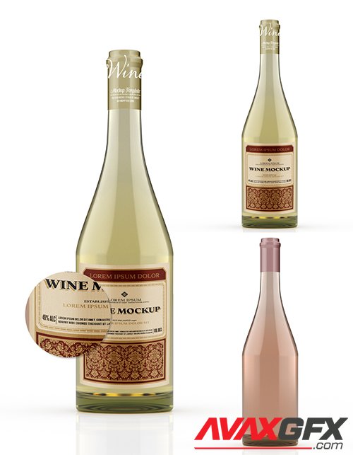 White Wine Bottle Mockup 333537304