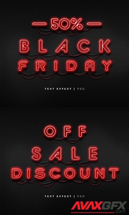 Black Friday Neon Text Effect Mockup