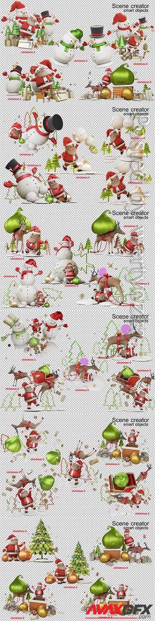 3d illustration a gift from santa claus on christmas day premium psd