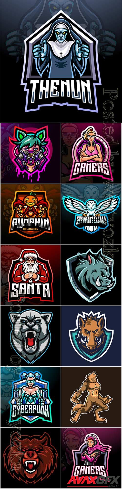 Mascot esport logo premium vector