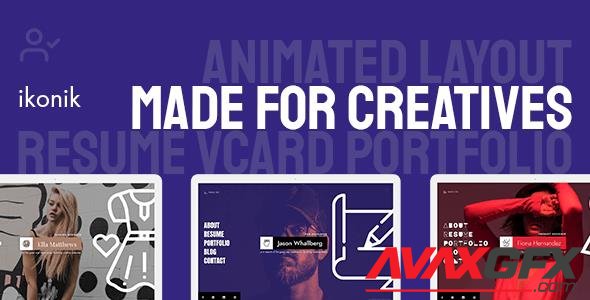 ThemeForest - ikonik v1.0.1 - Resume/CV Animated Template - 24999019