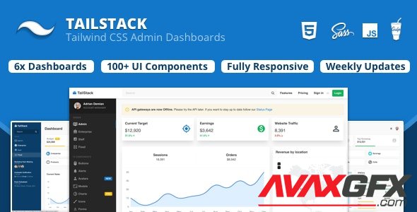 ThemeForest - TailStack v1.1.0 - Tailwind CSS Admin Dashboards - 28906006