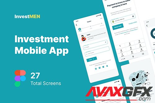 Invest Men - Investment Mobile App UI kit Figma