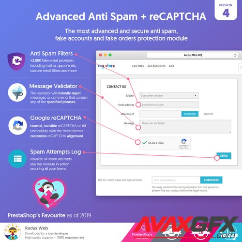 Advanced Google Re-Captcha Anti Spam & Fake Accounts PrestaShop Module v4.0.0