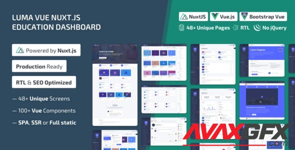 ThemeForest - Luma Nuxt v2.2.0 - NuxtJS Vue Learning Management System Admin Template - 27042844